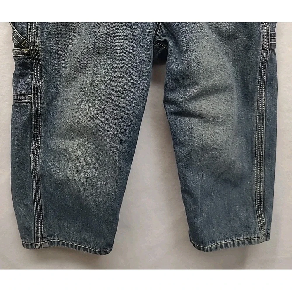 Vtg OshKosh B'Gosh USA Made Acid Wash Overalls 24 Months‎ 3D Bugs sz 6to 9 Month